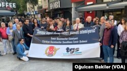 İGC ve TGS üyeleri adına ortak basın metnini İGC Yönetim Kurulu Başkanı Dilek Gappi okudu.