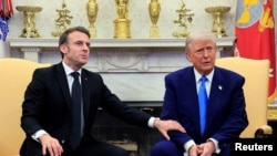 U.S. President Trump meets with French President Macron, in Washington