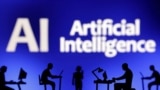 FILE PHOTO: Illustration shows words "Artificial Intelligence AI\